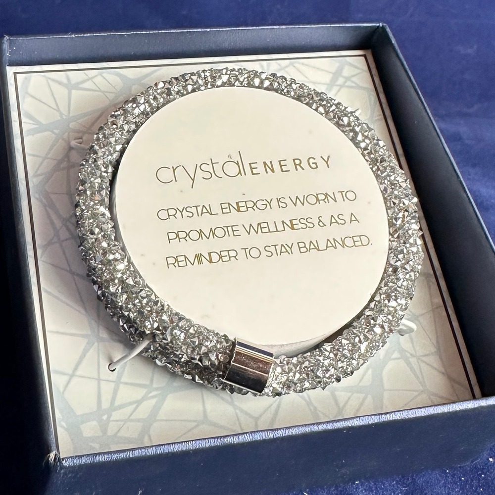 Crystal Energy Sparkle Bracelet Magnetic Clasp Silver Crystal New
